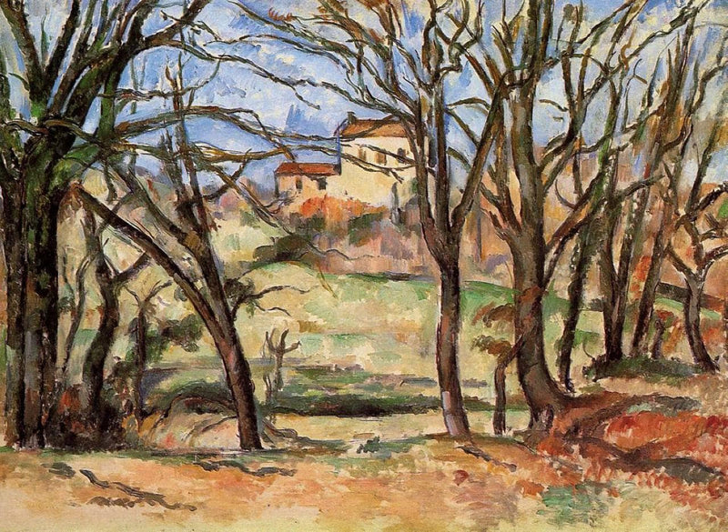 House behind Trees on the Road to Tholonet by Paul Cezanne — Oil Painting Reproduction