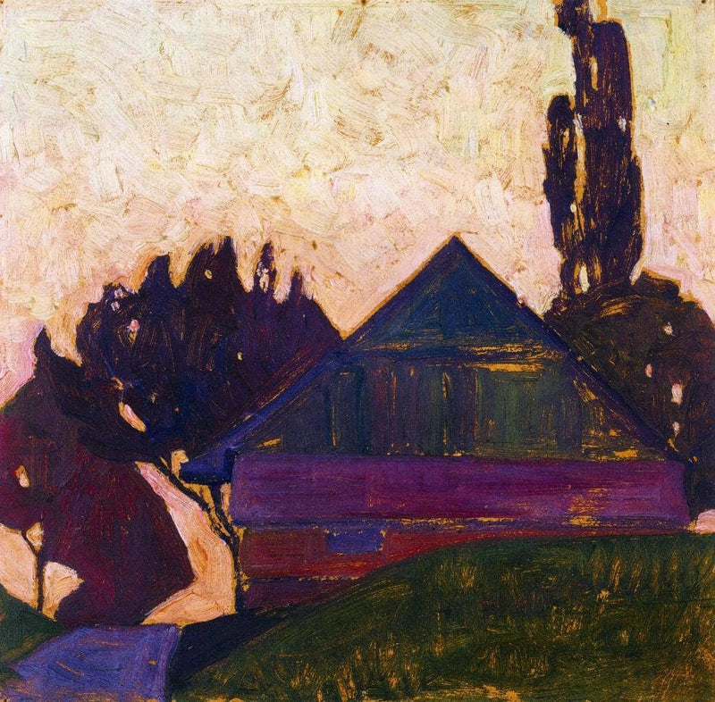 House Between Trees I by Egon Schiele — Oil Painting Reproduction