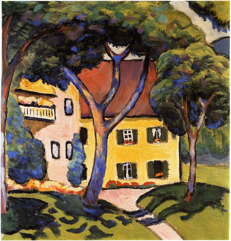 House in a Landscape by August Macke — Oil Painting Reproduction