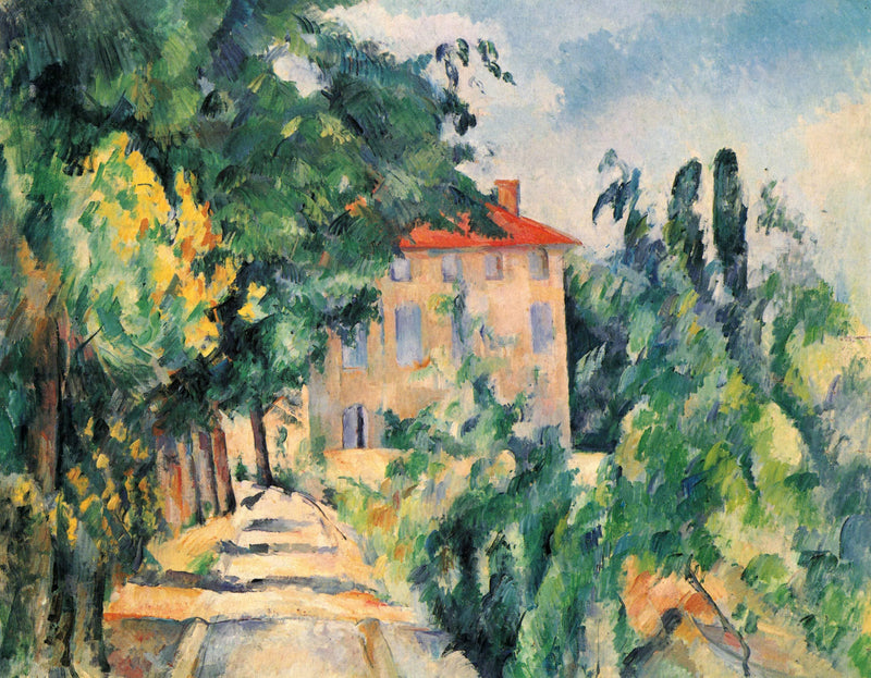 House with Red Roof by Paul Cezanne — Oil Painting Reproduction