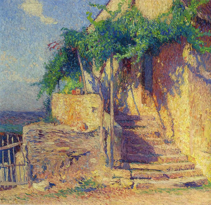 House with Vine and Staircase by Henri Martin — Oil Painting Reproduction
