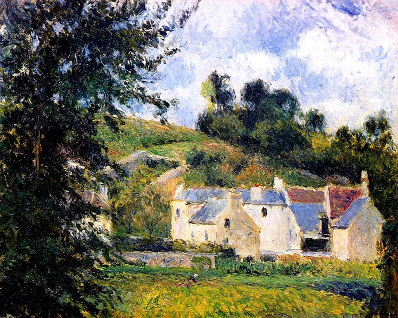 Houses of l'Hermitage, Pontoise by Camille Pissarro — Oil Painting Reproduction