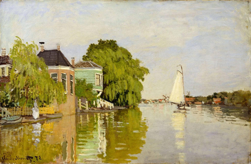Houses on the Achterzaan by Claude Monet — Oil Painting Reproduction