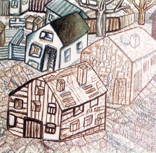 Houses by Pavel Filonov — Oil Painting Reproduction
