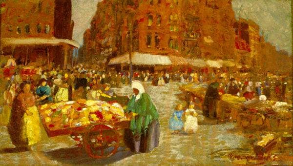 Houston Street by George Luks — Oil Painting Reproduction
