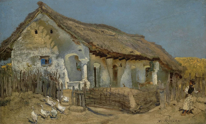 Hungarian Farm by Anton Romako — Oil Painting Reproduction