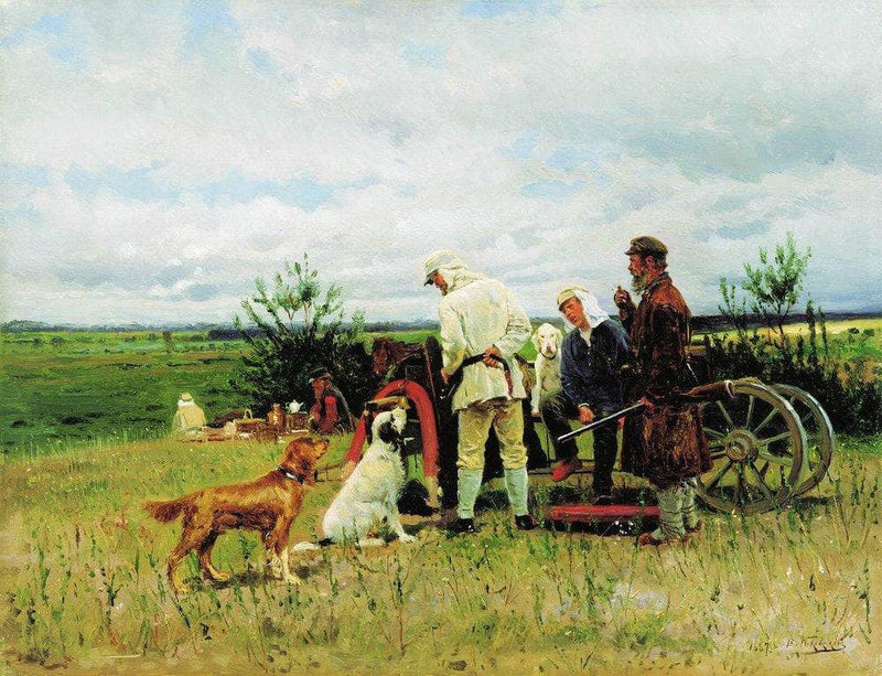 Hunters at Rest by Vladimir Makovsky — Oil Painting Reproduction