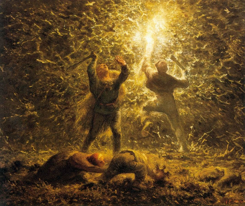 Hunting Birds at Night by Jean-Francois Millet — Oil Painting Reproduction