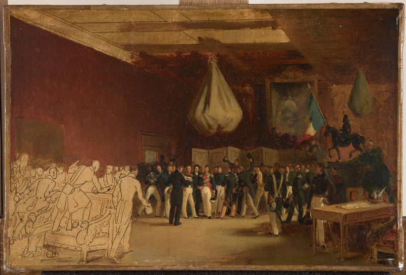 Casimir Périer offering the lieutenant generalship of the kingdom to Louis-Philippe, Duke of Orléans, at the Hôtel de Ville in Paris, July 31, 1830 by Horace Vernet — Oil Painting Reproduction