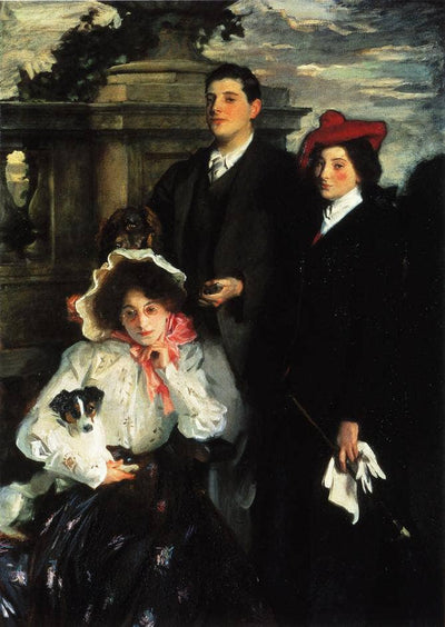 Hylda, Almina and Conway, Children of Asher Wertheimer in dining room