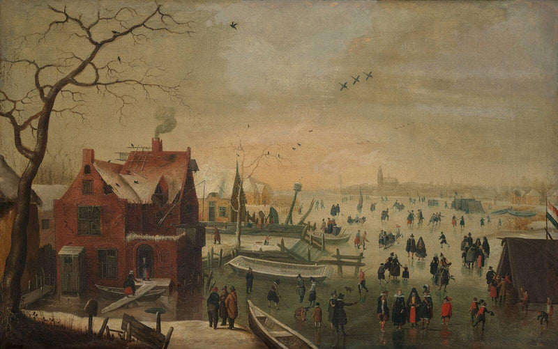 Ice Skating by Hendrick Avercamp — Oil Painting Reproduction