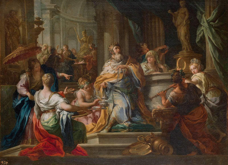 Idolatry of Solomon by Sebastiano Conca — Oil Painting Reproduction