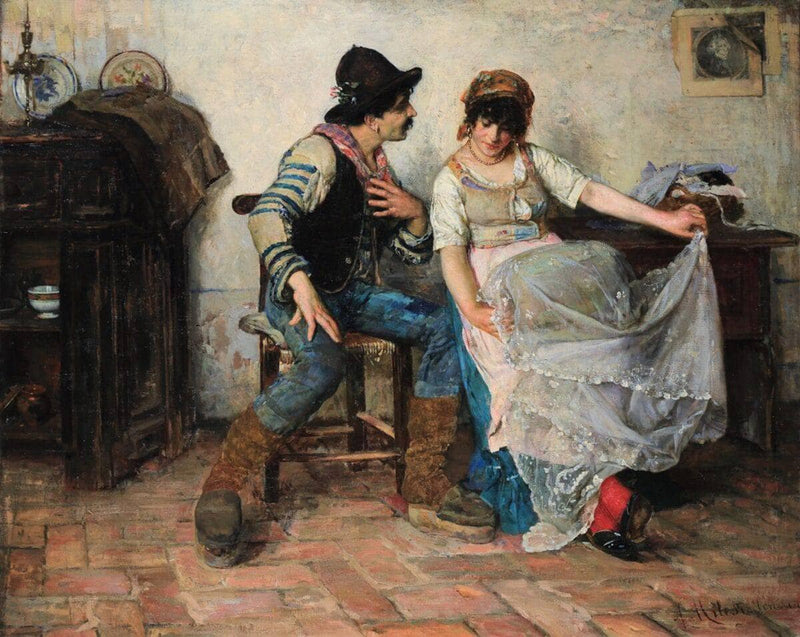 Idyll by Alessandro Milesi — Oil Painting Reproduction