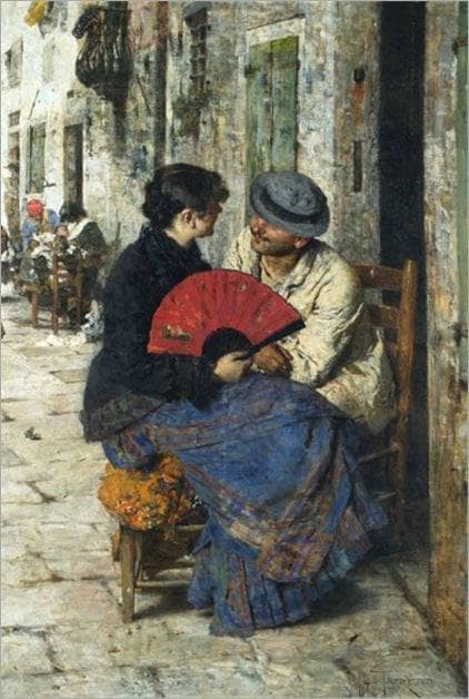Idyll by Giacomo Favretto — Oil Painting Reproduction