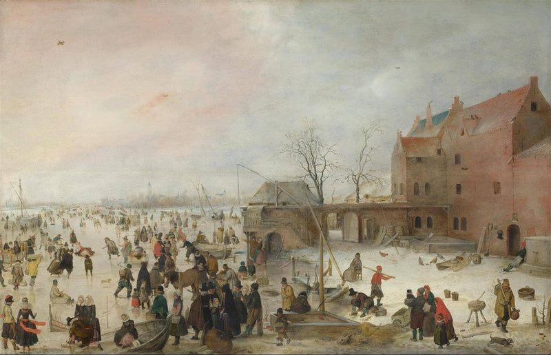 Ijsgezicht Bij Een Brouwerij by Hendrick Avercamp — Oil Painting Reproduction