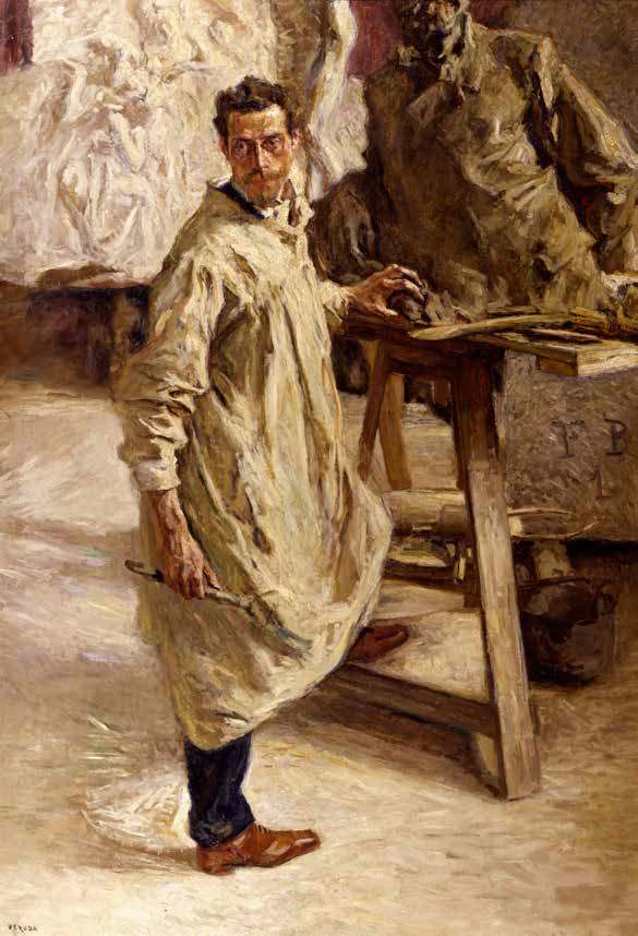 Portrait of the sculptor Giovanni Mayer by Umberto Veruda — Oil Painting Reproduction