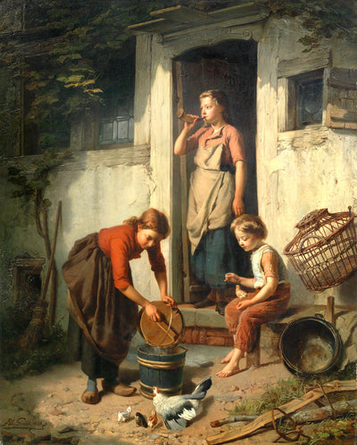 Family scene in living room