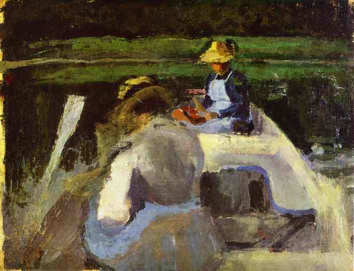 In a Boat by Victor Borisov-Musatov — Oil Painting Reproduction
