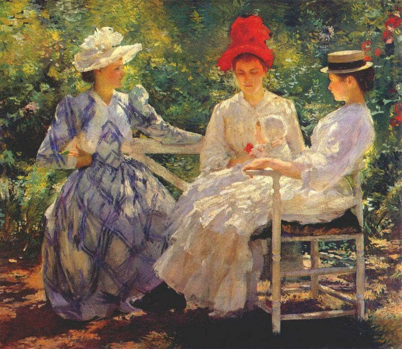 In a Garden by Edmund Charles Tarbell — Oil Painting Reproduction