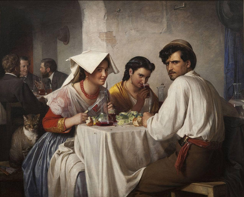In a Roman Osteria by Carl Bloch — Oil Painting Reproduction