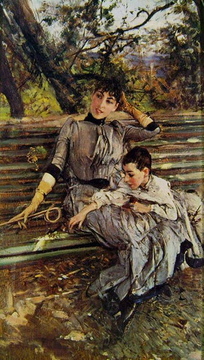 In the garden (Alaide and Ottavio Banti) in bedroom