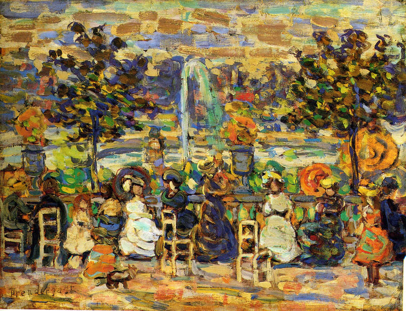 In Luxembourg Gardens by Maurice Prendergast — Oil Painting Reproduction