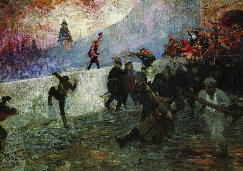 In the besieged Moscow in 1812 by Ilya Repin — Oil Painting Reproduction