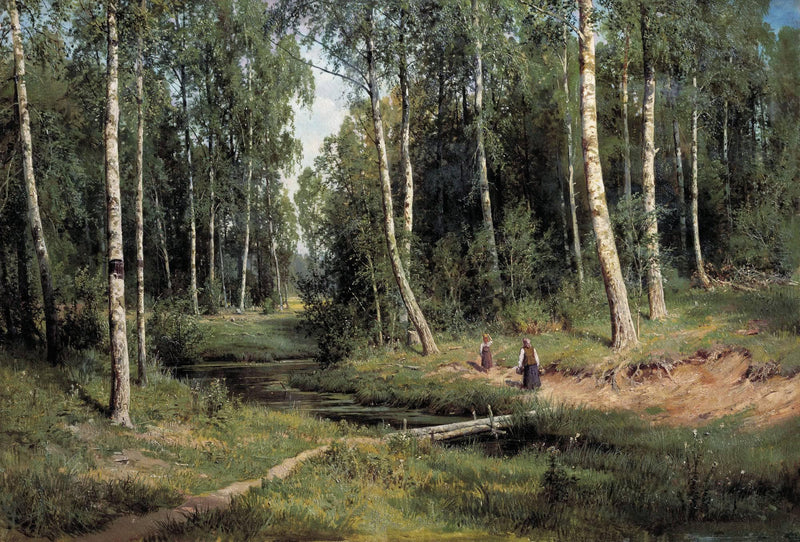 In The Birch Tree Forest by Ivan Shishkin — Oil Painting Reproduction