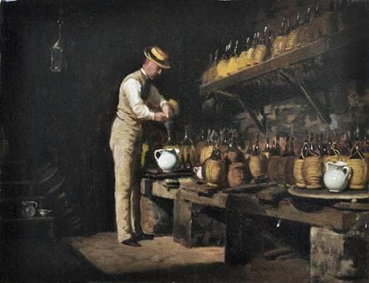 In the cellar by Silvestro Lega — Oil Painting Reproduction