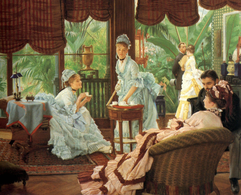 In the Conservatory by James Tissot — Oil Painting Reproduction