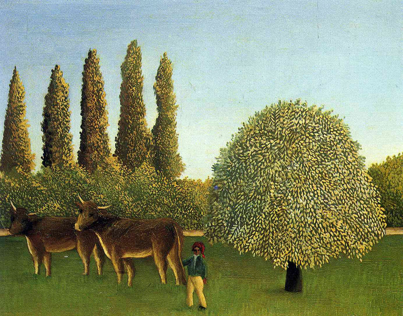 In the Fields by Henri Rousseau — Oil Painting Reproduction