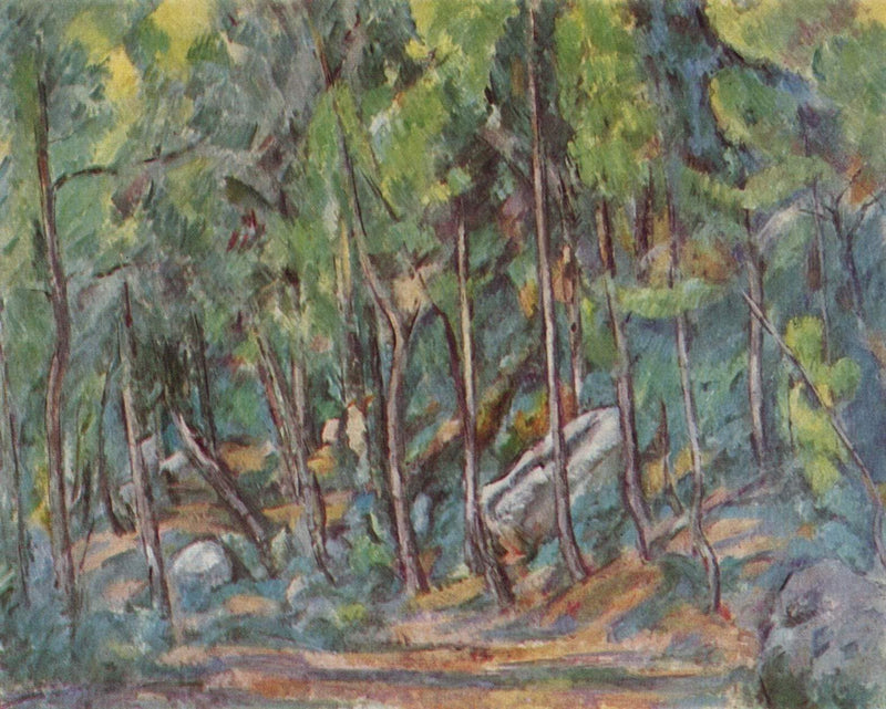 In the Forest of Fontainbleau by Paul Cezanne — Oil Painting Reproduction