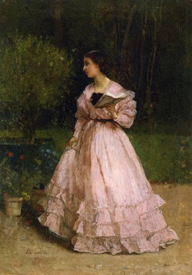 In the Garden by Alfred Stevens — Oil Painting Reproduction