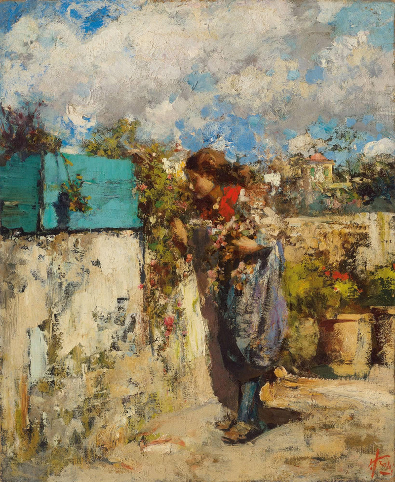 In the Garden by Vincenzo Irolli — Oil Painting Reproduction