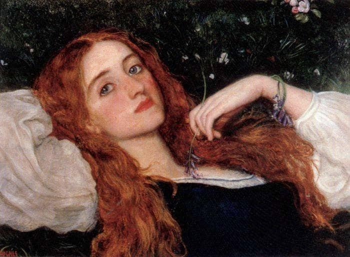 In the Grass by Arthur Hughes — Oil Painting Reproduction