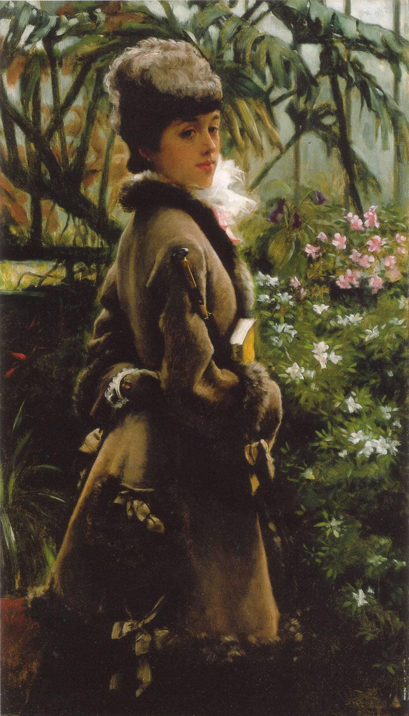 In the greenhouse by James Tissot — Oil Painting Reproduction
