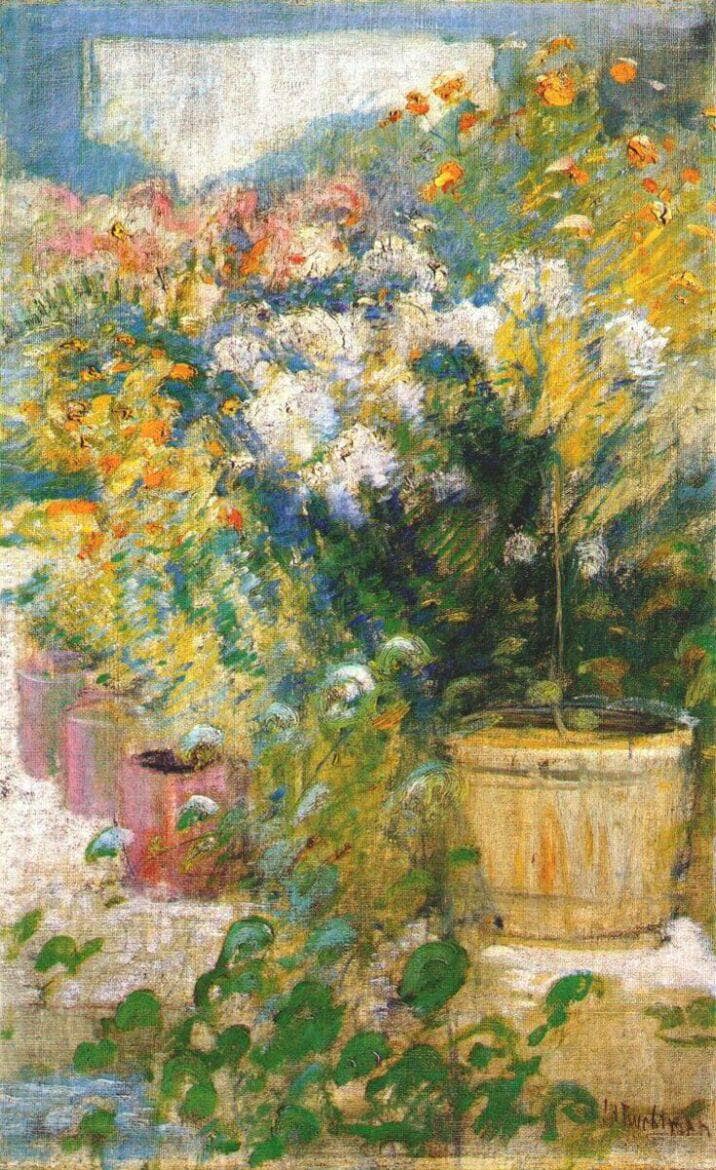 In the Greenhouse by John Henry Twachtman — Oil Painting Reproduction