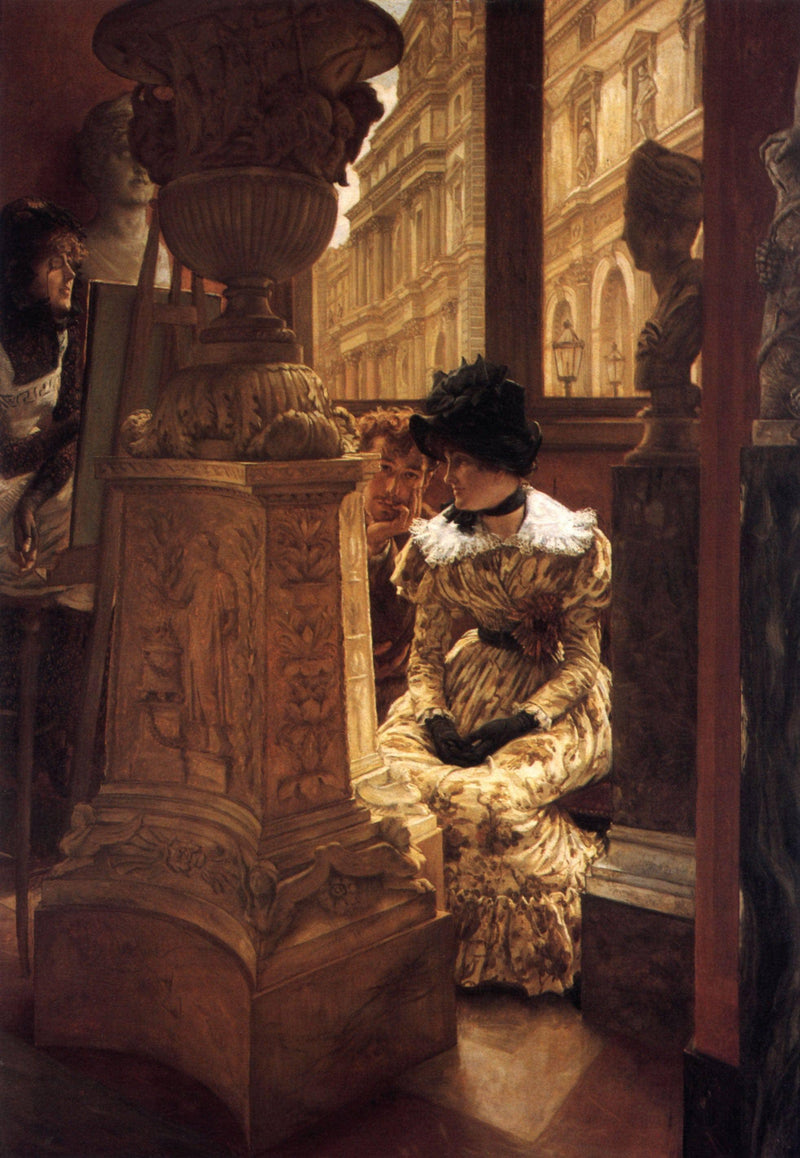 In The Louvre by James Tissot — Oil Painting Reproduction