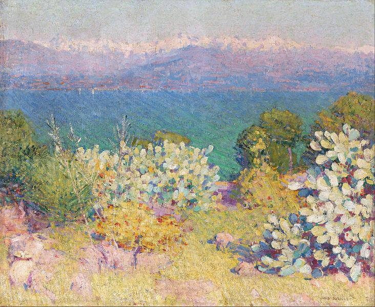 In the morning, Alpes Maritimes from Antibes by John Peter Russell — Oil Painting Reproduction