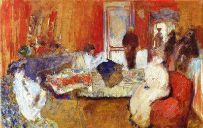 In the Red Room in modern living room