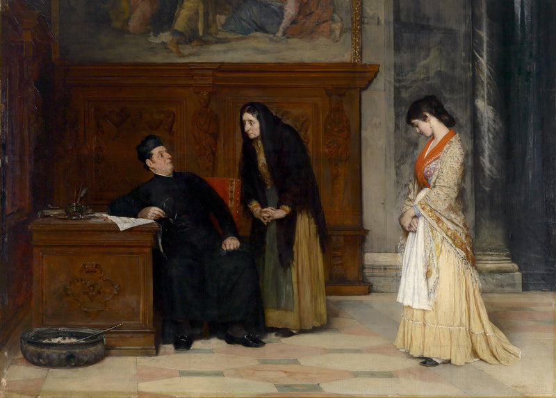 In the Sacristy by Eugene de Blaas — Oil Painting Reproduction