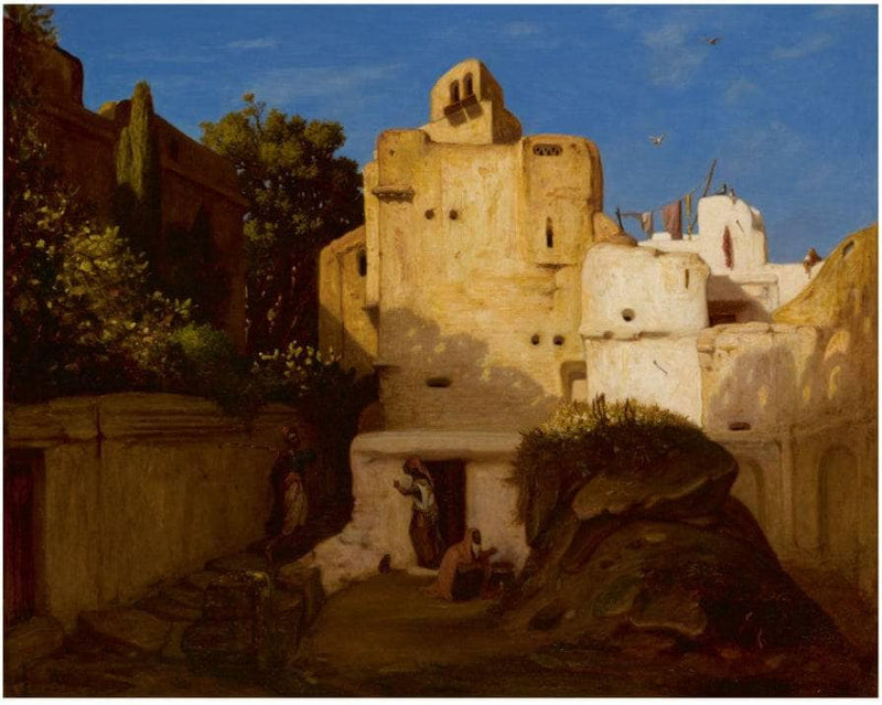 In the Shade of the Courtyard by Alexandre-Gabriel Decamps — Oil Painting Reproduction