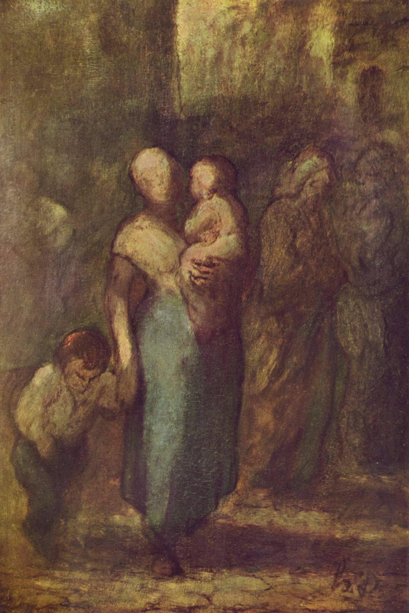 In the Street by Honore Daumier — Oil Painting Reproduction