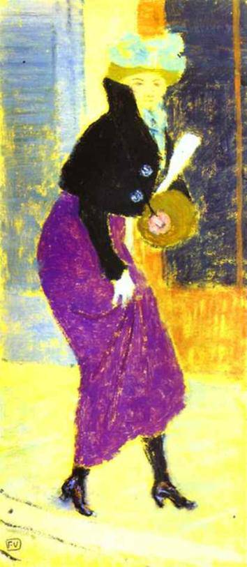 In The Street Woman with Muff by Felix Vallotton, Oil Painting Reproduction