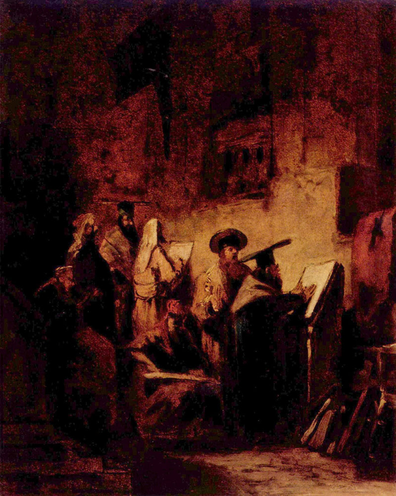 In the Synagogue by Carl Spitzweg, Oil Painting Reproduction