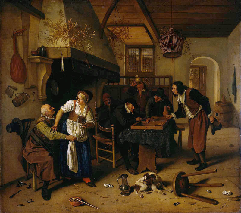 In the Tavern by Jan Steen — Oil Painting Reproduction