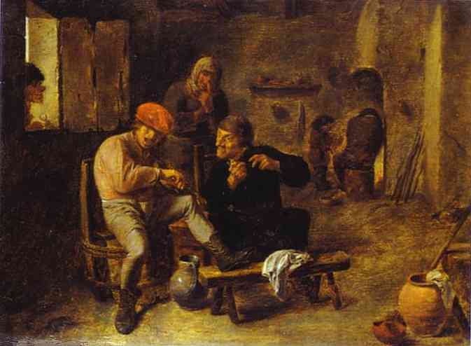 In the Tavern by Adriaen Brouwer — Oil Painting Reproduction