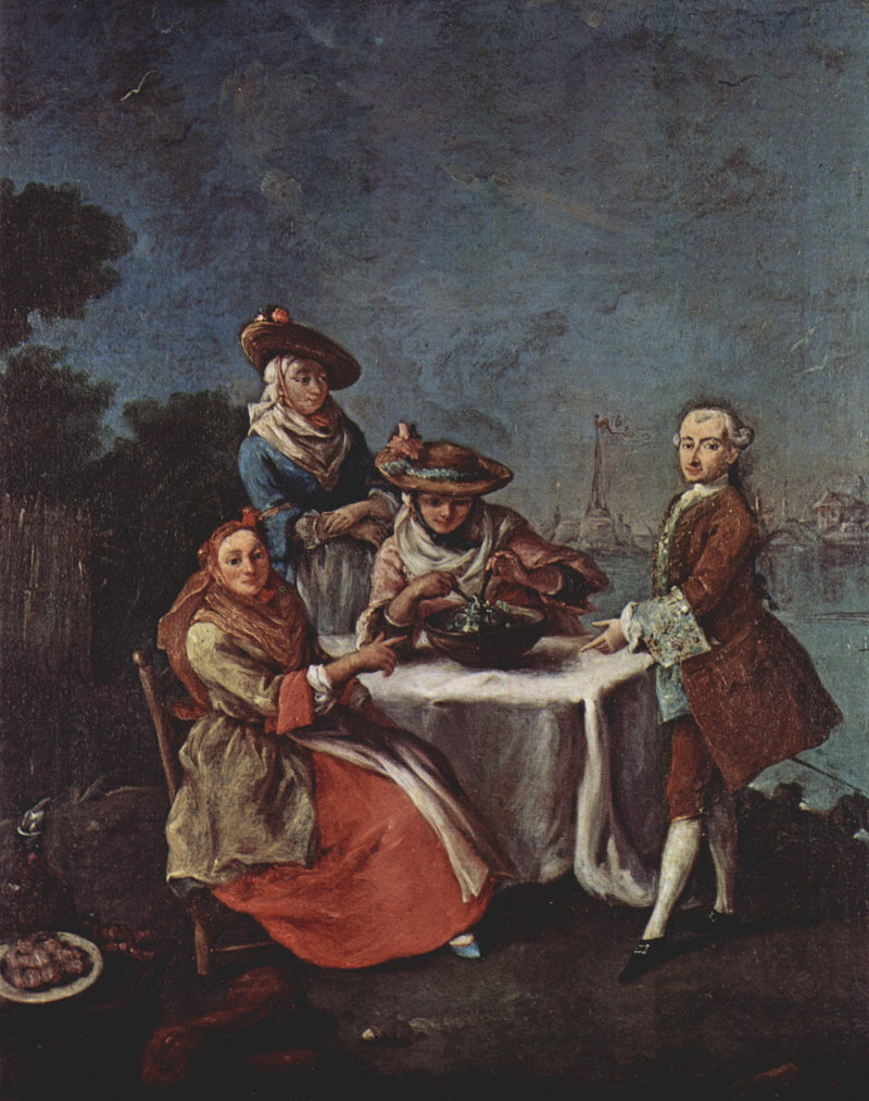 In The Vegetable Garden At The River Mouth by Pietro Longhi — Oil Painting Reproduction