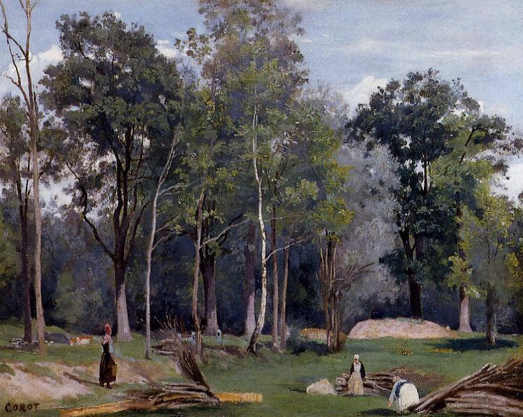In the Woods at Ville d'Avray by Camille Corot — Oil Painting Reproduction