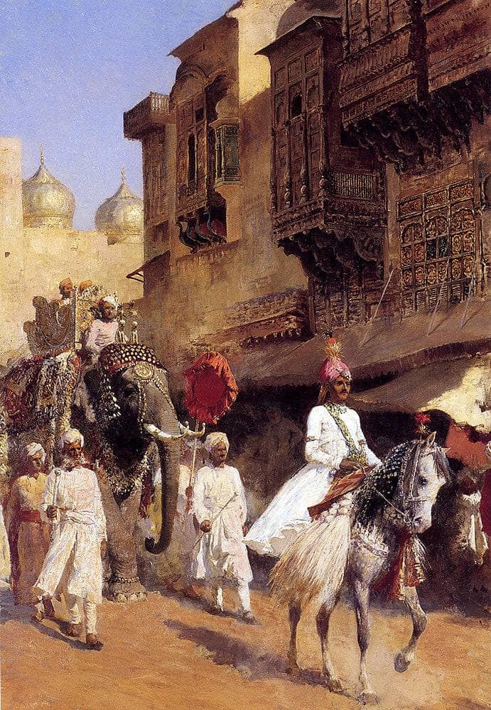 Indian Prince And Parade Cermony by Edwin Lord Weeks — Oil Painting Reproduction